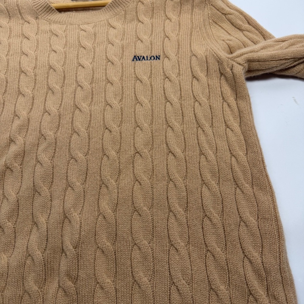 Vineyard Vines Cashmere Cable Knit Sweater Women Large Camel Old Money Preppy - Picture 9 of 10